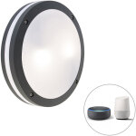 Glow - led dimmable applique et plafonnier variateur inclus - 2 lumière - ø 30 cm - gris foncé - moderne ... Glow - led dimmable applique et plafonnier variateur inclus - 2 lumière - ø 30 cm - gris foncé - moderne ...