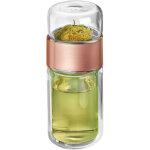 Gobelet infuseur � th� transparent � double paroi isolante de 280 ml, or rose, pour une utilisation quotidienn ...