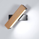 Goeco applique murale intrieur led, applique murale led rotation 360avec simple en bois massif clairage ...