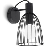 Applique murale intérieure vintage e27, noir luminaire murale industrielle, abat - jour cage Éclairage ... Applique murale intérieure vintage e27, noir luminaire murale industrielle, abat - jour cage Éclairage ...