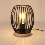 Lampe de table metal noir e27 cage, 21cm de haut lampe de bureau, lampe de chevet int�rieur design d�corative ...