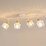 Goeco luminaire plafond orientable, plafonnier 4 spots e14, blanc r�tro applique spot pour cuisine chambre ...