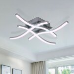 Goeco plafonnier led design moderne, luminaire plafonnier en forme de vague, lumi�re froid 6500k, led ...