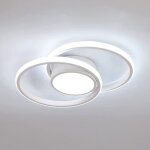 Goeco - plafonnier led moderne blanc, design double cercle, 42w 4000lm dia 40cm blanc froid 6500k pour ...
