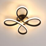Goeco - plafonnier led moderne, 28w 3000lm noir creative fleur de forme lampe de plafond en aluminium, ...