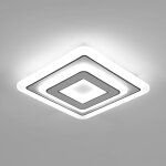 Goeco plafonnier led moderne 32w, lampe de plafond acrylique carr� blanc chaud 6000k pour salles � manger, ...