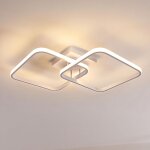 Goeco - plafonnier led moderne, lampe de plafond avec 2 flammes carres, 50w 5600lm, lumire chaude 3000k, ...