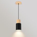 Suspension luminaire vintage, luminaire plafonnier industriel e27, rglable lustre retro bois pour cuisine, ...