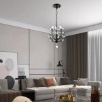 Gojoy - 220v plafonniers en cristal led lustres lustres plafonnier chambre noir, e14