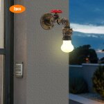 2x rtro tuyau d'eau applique murale industrielle led lumire robinet applique murale e27 (sans ampoule) ...