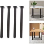 Gojoy - lot de 4 pieds de table carr�s r�glables en hauteur - en m�tal / aluminium - pour table � manger, ...