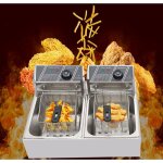 Gojoy - 5kw friteuse double friteuse en acier inoxydable 12 l pour restaurant rapide snack - bars