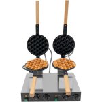 Bubble waffle maker double rotatif, 2830w commercial double gaufrier machine � gauche en acier inoxydable ...