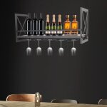 Gojoy - casier � vin en verre vintage barre murale casier � vin porte - bouteille de vin porte - bouteille ...