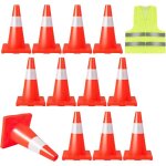 12 cônes de signalisation empilable en pvc - avec base large / 10cm bande réfléchissante / poignée portable ... 12 cônes de signalisation empilable en pvc - avec base large / 10cm bande réfléchissante / poignée portable ...