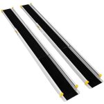 Goplus ? rampes de chargement t�lescopiques en aluminium ? longueur ajustable 121, 5 - 212, 5cm ? charge ...