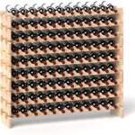 Goplus - casier  bouteilles pour 108 bouteilles, range bouteille vin avec 9 tagres, porte bouteille ...