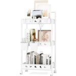 Chariot � roulettes � 3 niveaux, 4 roues universelles verrouillables, poign�e, 2 bacs de rangement, 4 ...