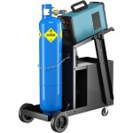 Chariot servante d'atelier � roulettes, chariot de soudage en m�tal avec cha�ne de s�curit� et 4 tiroirs, ...