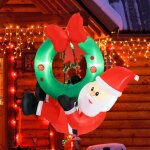 Goplus decoration noel exterieur, père noël couronne noël gonflable 120cm, led lumineuse, guirlande de ... Goplus decoration noel exterieur, père noël couronne noël gonflable 120cm, led lumineuse, guirlande de ...