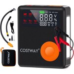 Goplus - dmarreur batterie de voiture portable avec compresseur d'air 2000a / 13000mah et gonfleur de ...