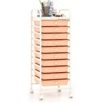 Goplus desserte � roulettes avec 10 tiroirs extractibles en plastique, 37x33x86cm, chariot de rangement ...