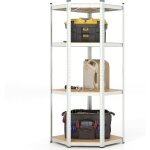 Tagère d'angle à 4 niveaux, support de rangement en métal, capacité 720kg, kits anti - basculement, tablettes ... Tagère d'angle à 4 niveaux, support de rangement en métal, capacité 720kg, kits anti - basculement, tablettes ...
