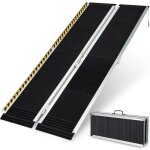 Goplus - rampe portable en aluminium pour fauteuil roulant, plaque de transition, surface antidérapante ... Goplus - rampe portable en aluminium pour fauteuil roulant, plaque de transition, surface antidérapante ...