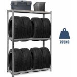 Rayonnage pour pneus, avec etagere - etagere metallique pour pneumatiques, charges lourdes, structure ...
