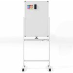 Tableau blanc magntique vertical 60x90cm rotatif  360 hauteur rglable sur 2 positions, 4 roues universelle ...