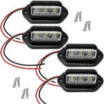 4pcs lampe de plaque d'immatriculation led, 12v - 24v dc waterproof 6 - smd license plate lamp taillight, ...