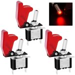 5 pi�ces interrupteur � levier avec led rouge 12v 20a marche / arr�t spst 3 broches interrupteur bascule ...