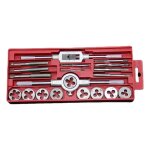 Gotrays - coffret tarauds et fili�res m�trique 20 pi�ces m3 - m12 en acier kit tarauds � goujure fili�res ...