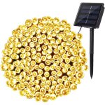 Guirlande lumineuse solaire pour l'extrieur et l'intrieur, 22m 200 led (blanc chaud)