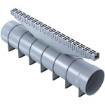 Goutti�re tubulaire avec grille grise 110 c250