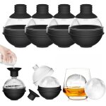 Grand bac � gla�ons ronds avec couvercle entonnoir - moule � gla�ons de 6cm en silicone pour whisky, ...