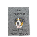 Grand bouvier suisse - prot�ge passeport pour chien, prot�ge document, cadeau voyage art - dog