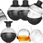 Grand moule � gla�ons en silicone pour whisky - ensemble de 4 avec couvercle entonnoir 2 - en - 1 - moules ...