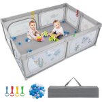 Costway - grand parc pour bébé avec 50 balles océaniques, clôture pour tout - petits avec 4 anneaux à ... Costway - grand parc pour bébé avec 50 balles océaniques, clôture pour tout - petits avec 4 anneaux à ...