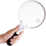 Grande loupe avec �clairage � led - lentilles de grossissement 2x 4x 25x - meilleure loupe g�ante avec ...