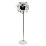 La grande prairie - lampadaire fleur dor� pied marbre blanc 41x26x142cm
