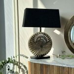 La grande prairie - lampe coquillage noir dor�e 41x45x65xm