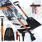Grattoir pare brise voiture telescopique, raclette pare brise voiture, brosse neige voiture, balai neige ...