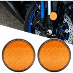 Green mobility - lot de 2 r�flecteurs ronds � del 12 v pour moto - feu de frein / feu de croisement - ...