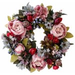 Green mobility - couronne de porte, couronne de pivoine de fleurs artificielles - d�cor de porte d'entr�e ...