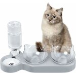 Green mobility - gamelle chat sur�lev�e 3 bols, gamelles doubles pour chat, inclinable � 15� double gamelle ...