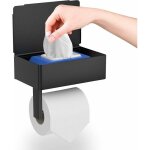 Green mobility - guiguzi porte - papier toilette support mural en noir acier inoxydable (perfor� / non ...