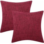 Green mobility - housse de coussin en lin housse de coussin 45 x 45 cm, lot de 2 coussins carr�s doux ...