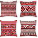 Green mobility - housses de coussin taie d oreiller coussin ethnique taie d oreiller rouge housse de ...