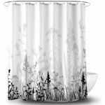 Green mobility - rideau de douche 180x200cm rideau de douche en tissu de salle de bain floral noir et ...